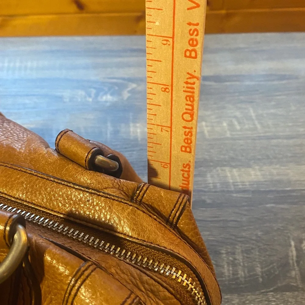 Fossil Tan Leather Satchel Bag